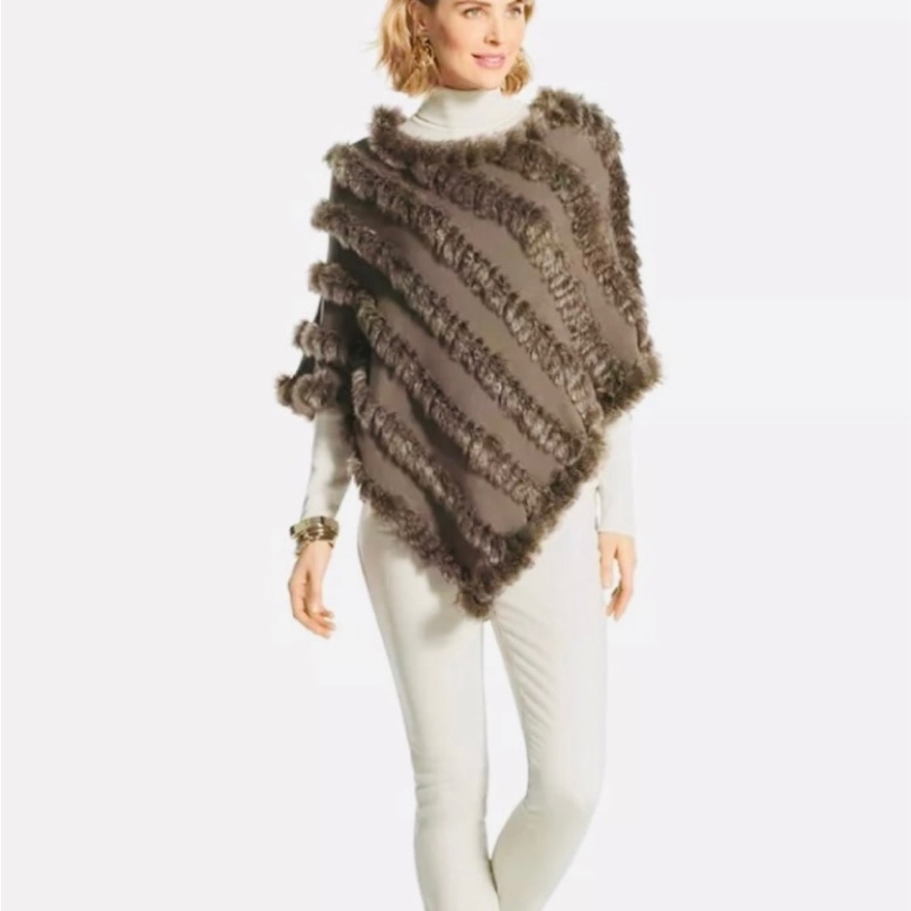 NWT - Chico’s Ivana Faux Fur Poncho